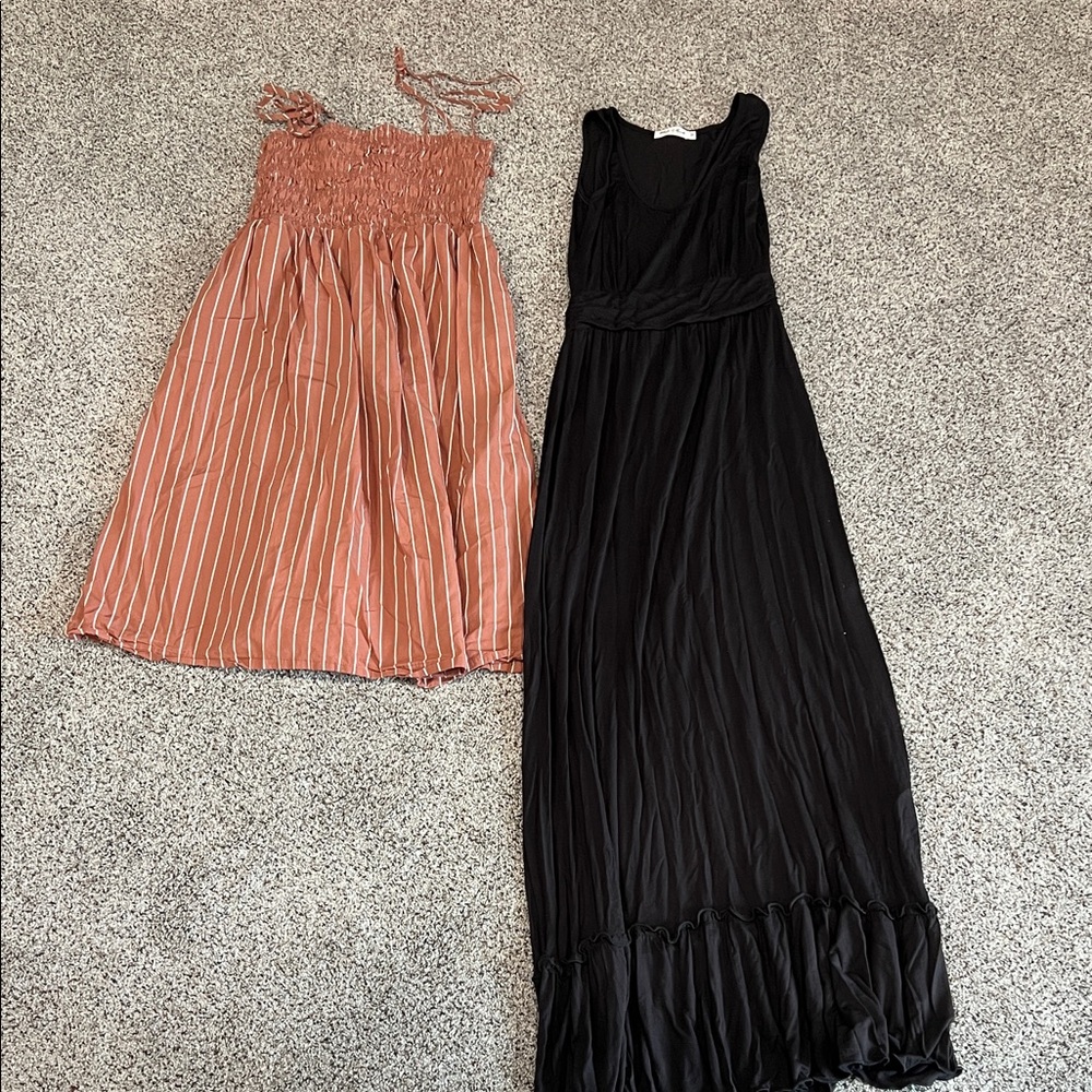 Striped Pink and Black Maxi Dresses Women’s M
